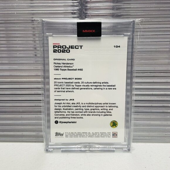 2020 Topps Project 2020 1980 Topps /11578 Rickey Henderson by JK5 #104 HOF - Picture 2 of 2